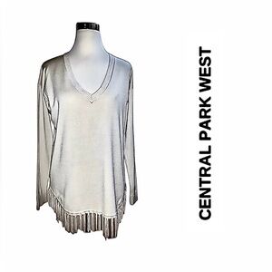 CENTRAL PARK WEST FRINGED SWEATER